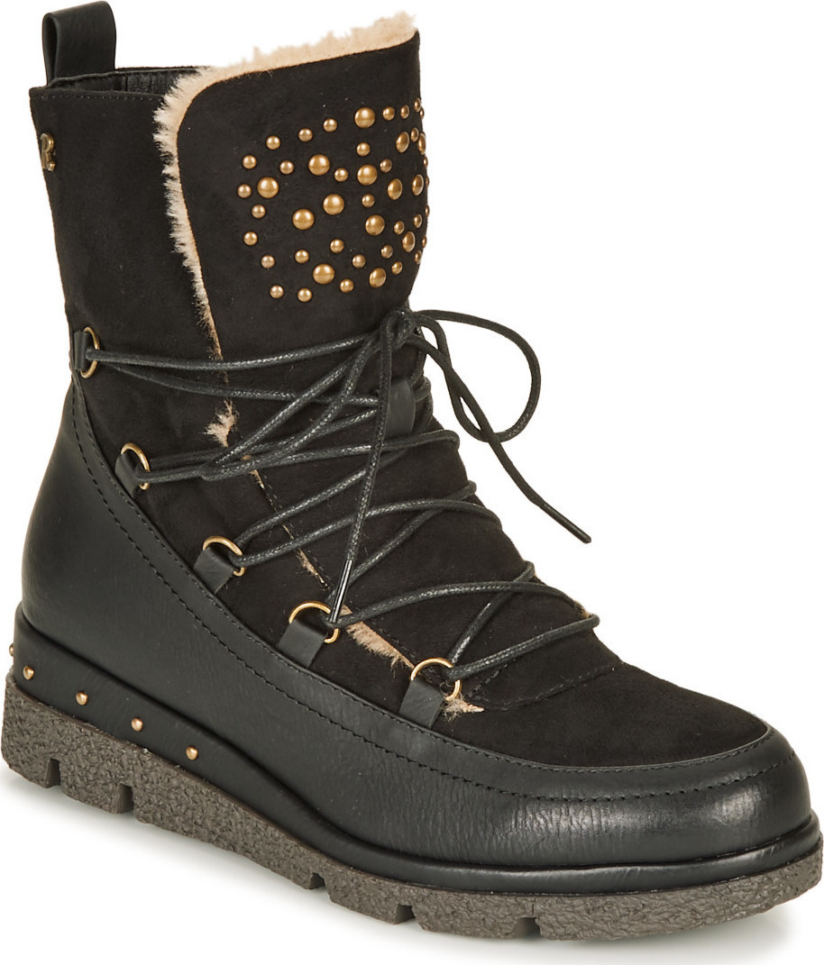 Refresh 69197 Γυναικεία Μποτάκια με Πλατφόρμα & Γούνα Μαύρα