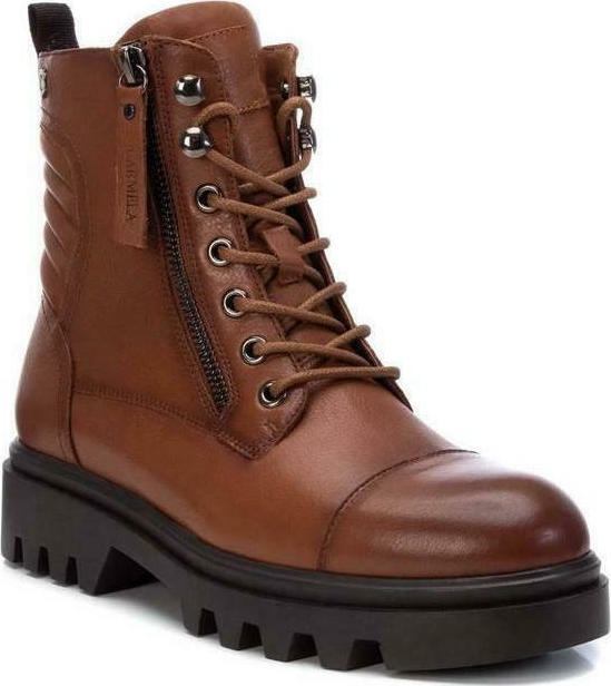 Γυναικεία Δερμάτινα Μποτάκια Carmela 67949 ταμπα