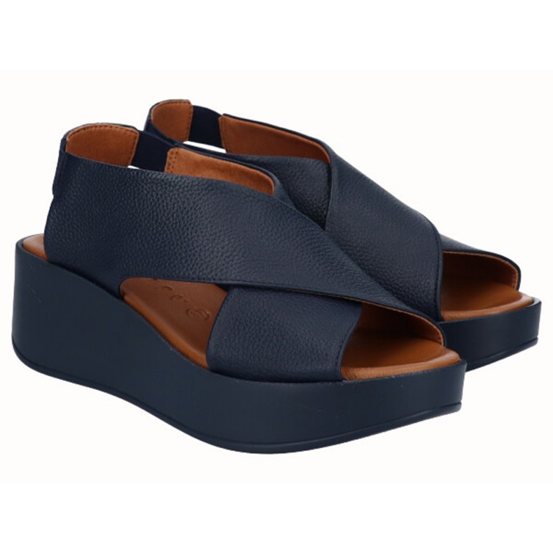 D'chicas Γυναικεία Πέδιλα Πλατφόρμες  σε μπλέ χρώμα