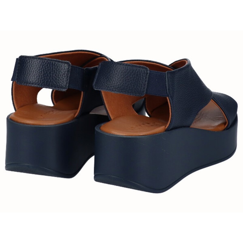 D'chicas Γυναικεία Πέδιλα Πλατφόρμες  σε μπλέ χρώμα